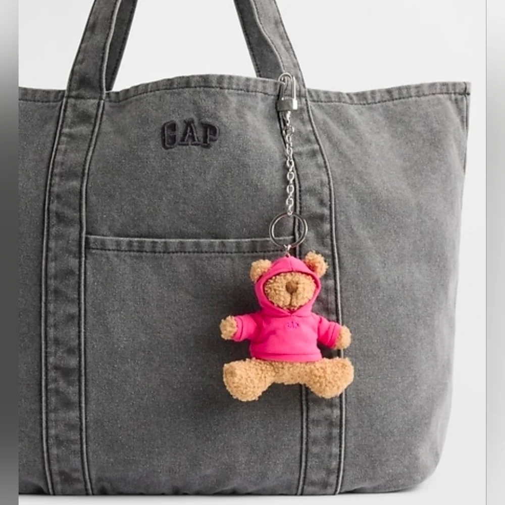 GAP Brannon Bear Hoodie Keychain Charm In Super Pink Neon, New!